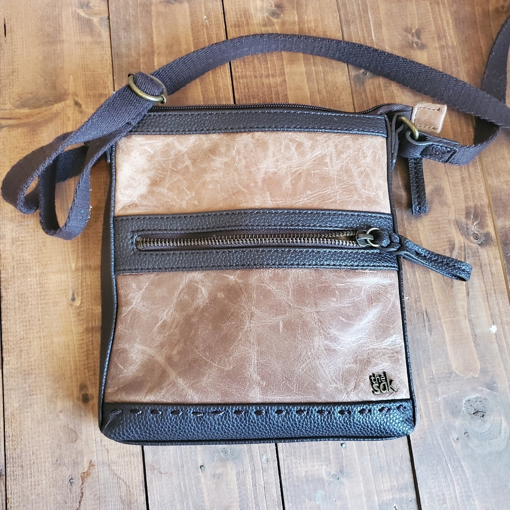 The Sak Two-Tone Brown & Dark Brown Crossbody
